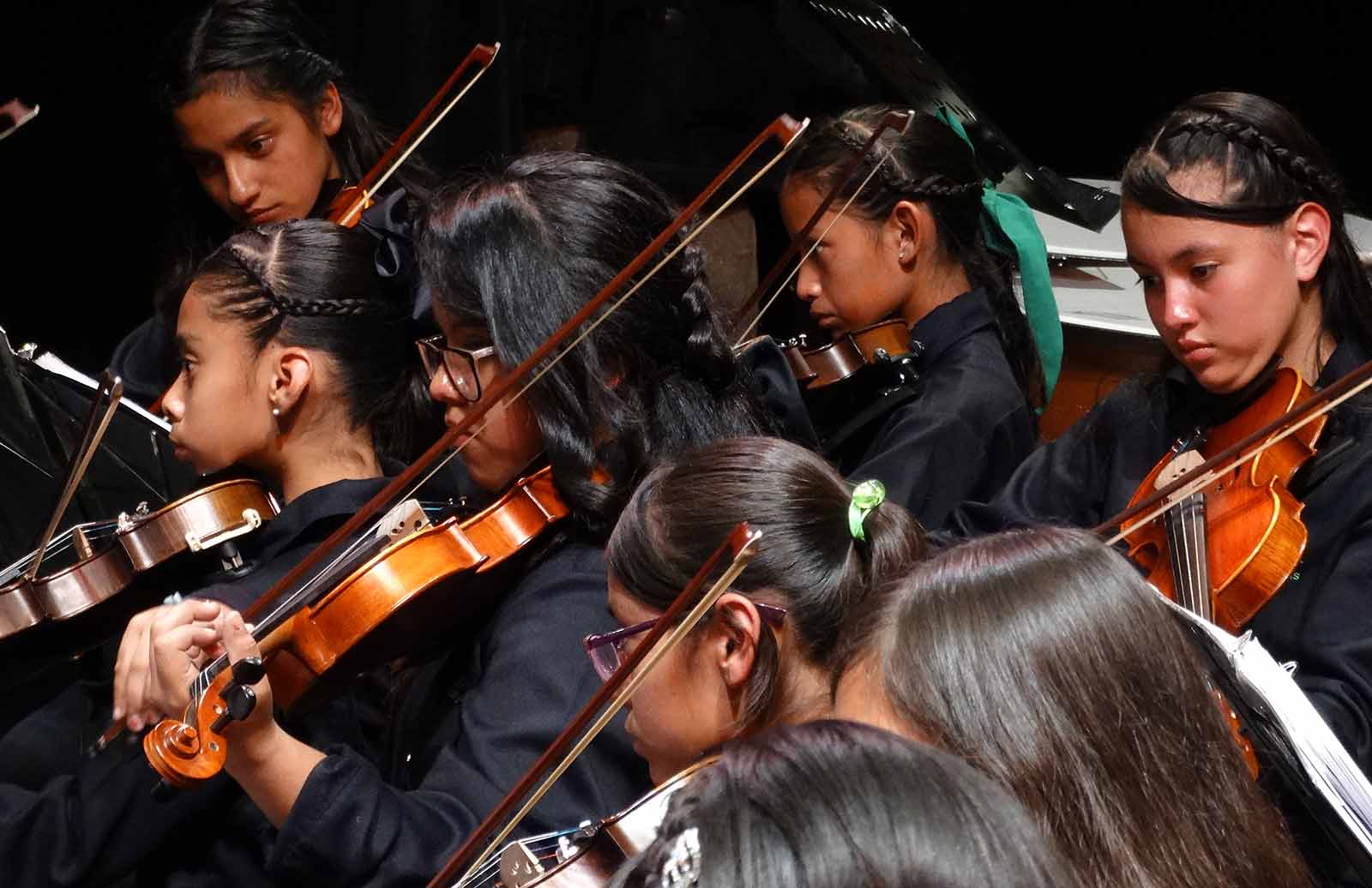 Foto de la sección de cuerdas de la Orquesta Sonar las Joyas
